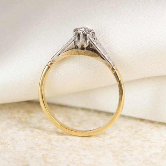 Antique 1920's Diamond Solitaire Ring 18 Carat Ye… - image 2