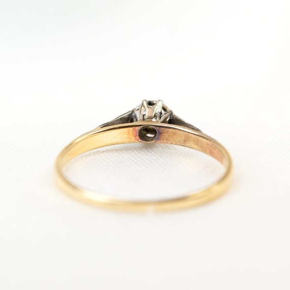 Authentic Edwardian Diamond Solitaire Ring 18 Car… - image 5