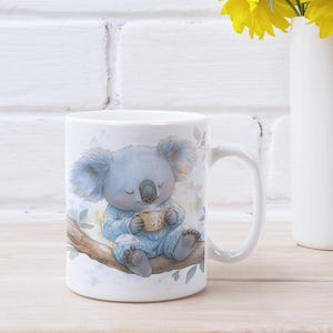 Cute Koala Coffee Mug - 15oz Whimsical Mug Gift for Koala Lovers and Animal Enthusiasts, Fun & Artistic Everyday Drinkware