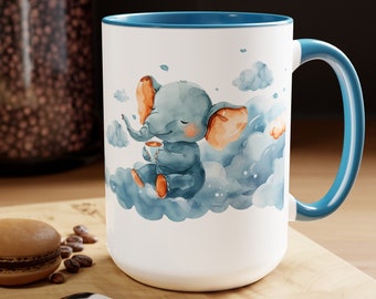 Olifant koffiemok - grillig artistiek ontwerp, 15 oz