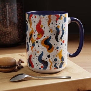 Wonderous Geometric Pattern 15oz Ceramic Coffee Mug - Unique Design Gift for Coffee Lovers