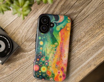 Custodia per iPhone con motivo astratto: robusta custodia protettiva per telefono
