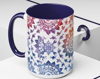 Taza de café de cerámica estampada - Diseño único, 15 oz