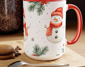 Winter Snowman Coffee Mug: Holiday Hot Cocoa Cup, Seasonal Decor