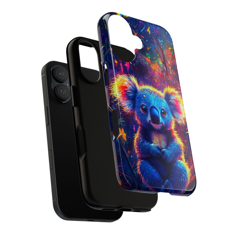 Neon Koala Oil Painting Phone Cover, Tough Case & Artistic Protective