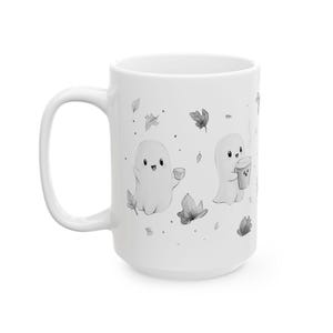 Spooky Ghost Coffee Mug, Halloween Decor, 15oz image 2