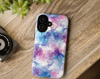 Custodia per iPhone con motivo artistico dipinto, resistente cover per telefono, design unico di arte astratta, custodia protettiva
