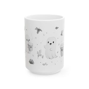Spooky Ghost Coffee Mug, Halloween Decor, 15oz image 4