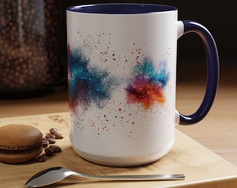 Starry Night Galaxy Coffee Mug: Celestial Design, 15oz