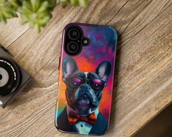 Französische Bulldogge Ölgemälde Handyhülle: Schützendes Hundeliebhaber Geschenk