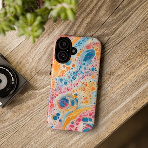 Artistic Psychedelic Paint iPhone Case, Tough Phone Cover, Abstract Art Design, Unique & Protective Case