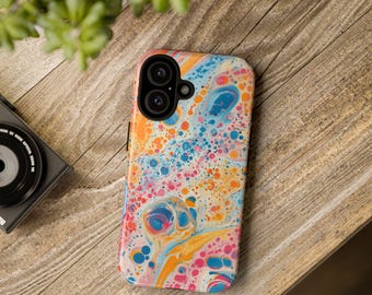 Artistic Psychedelic Paint iPhone Case, Tough Phone Cover, Abstract Art Design, Unique & Protective Case