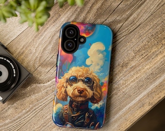 Etui na telefon z astronautą Goldendoodle: Ochronna osłona z kosmicznym psem