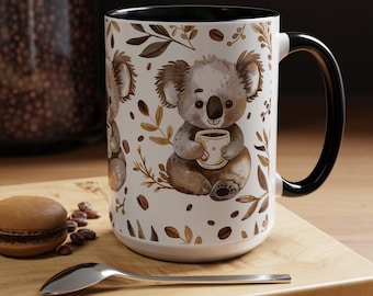 Koala Coffee Mug 15oz - Whimsical Animal Lover Gift