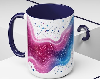 Starry Night Coffee Mug: Galaxy Ceramic Cup, Artistic Drinkware (15oz)
