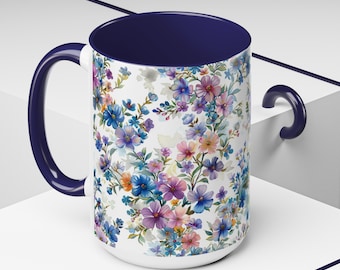Wonderous Floral Pattern 15 0z Ceramic Coffee Mug