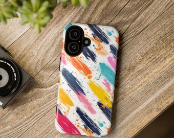 Custodia per iPhone ispirata alla pittura artistica / Custodia protettiva resistente per telefono / Custodia con design unico di arte astratta