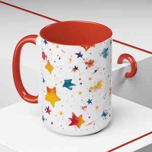 Starry Night Sky Coffee Mug: 15 oz Ceramic Galactic Design