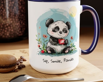 Artistieke panda-koffiemok - grillige alledaagse beker, cadeau pandaliefhebber
