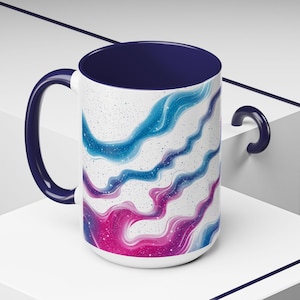 Starry Night Coffee Mug: Hand-Painted Van Gogh Art, 15oz Ceramic Cup