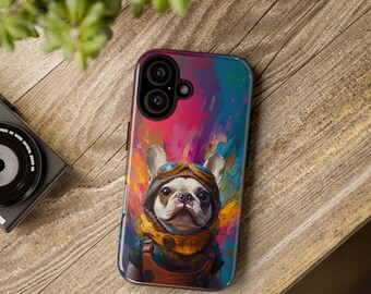 Französische Bulldogge Ölgemälde Handyhülle: Hundeliebhaber Geschenk