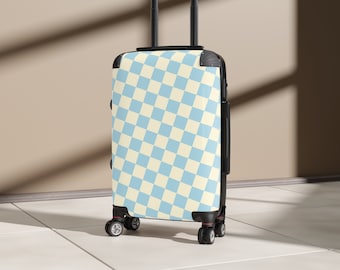 Blue Checkered Suitcase