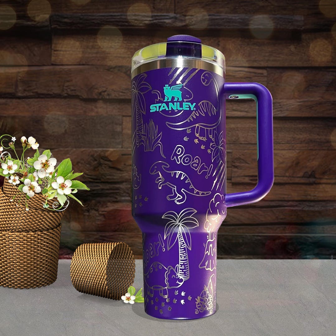 T-rex Seamless Full Wrap Laser Engraved 40 Oz Insulated Tumbler With ...