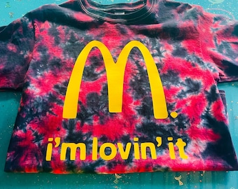 McDonald's Inspired Graphic Tee | Red & Black Tie Dye T-Shirt