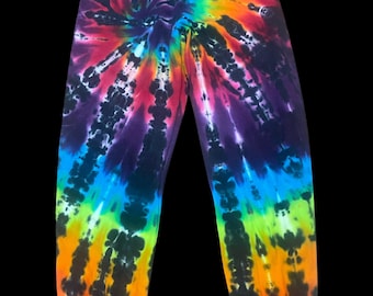 Tie Dye Sweatpants | Black X Rainbow Spiral Tie Dye Sweatpants