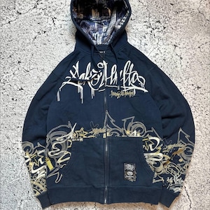 Moletom com zíper vintage Ecko Unltd, tamanho P – peça essencial do streetwear clássico