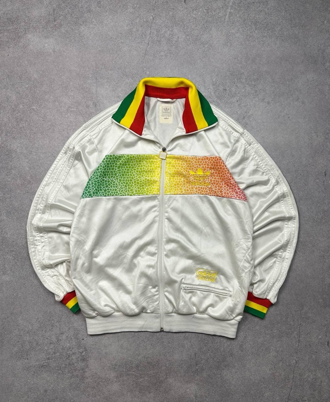 Rasta Jacket Felpa Adidas Chile 62 Rasta Reggae Giacca Adidas