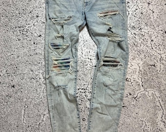 Jeansy Amiri w stylu vintage, rozmiar 36 – markowy denim premium