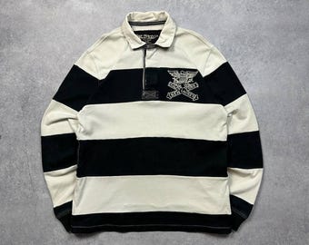 Moletom pesado com botões Polo Jeans Company Ralph Lauren New York, tamanho G