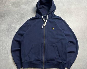 Polo Ralph Lauren Navy Zip Hoodie Large Men's - Etsy