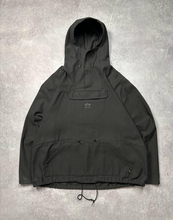 Alpha Industries Chaqueta Hombre Ligero Teflón Lw Anorak Negro Camuflaje Bomber Hombre