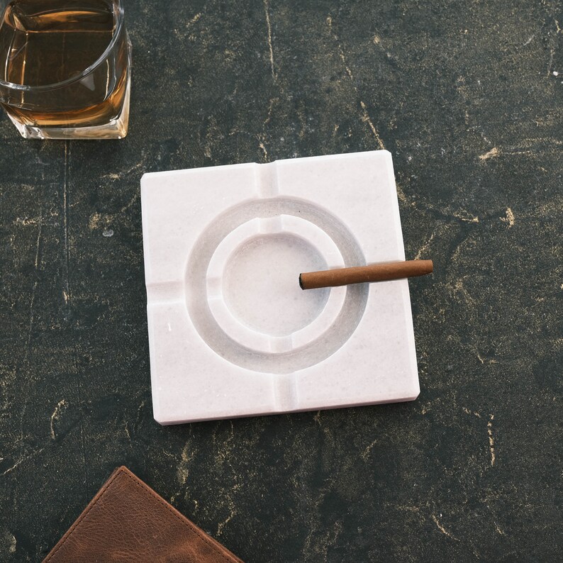 Marble Cigar Ashtray, Marble Cigarette Ashtray, Cigar Accessories - Etsy