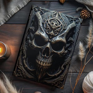 Skull Journal, Gothic Diary Notebook for Writers, Artistic Skeleton Planner, Dark Mystic Bullet Journal, Spooky College Student Gift