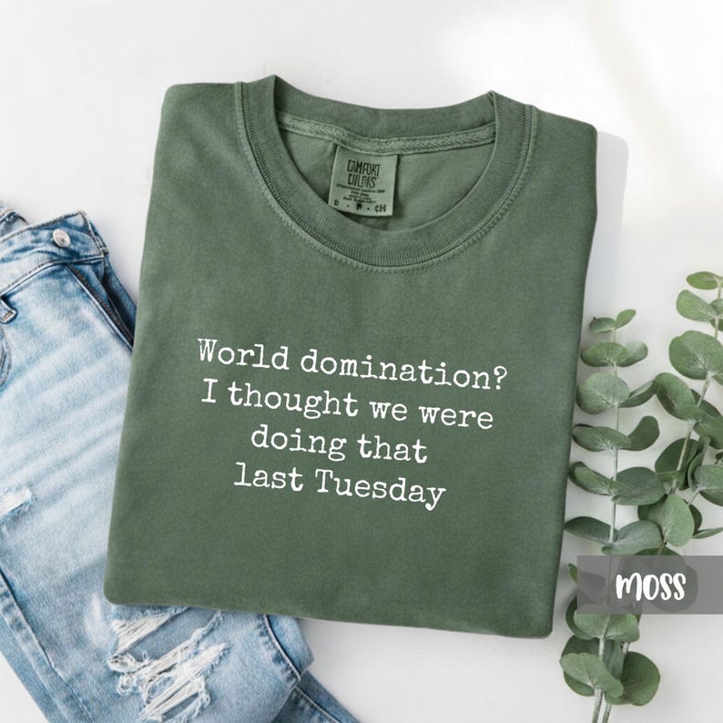 Comfort Colors Sarcastic Tee: World Domination Meeting Shirt image 8
