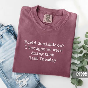 Comfort Colors Sarcastic Tee: World Domination Meeting Shirt image 10