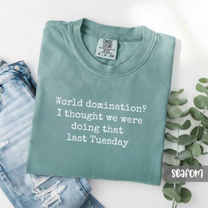 Comfort Colors Sarcastic Tee: World Domination Meeting Shirt image 12