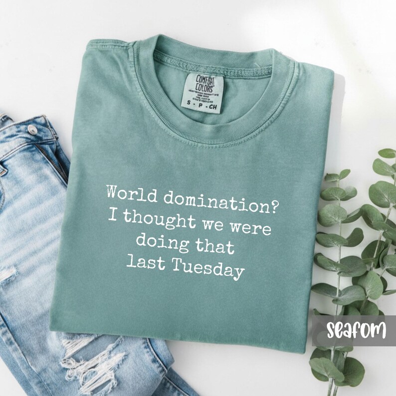 Comfort Colors Sarcastic Tee: World Domination Meeting Shirt image 12