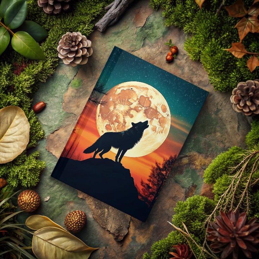 Howling Wolf Hard Backed Journal, Wolf Lover Notebook, Nature Inspired ...