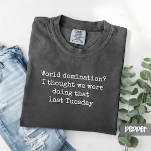 Comfort Colors Sarcastic Tee: World Domination Meeting Shirt image 1