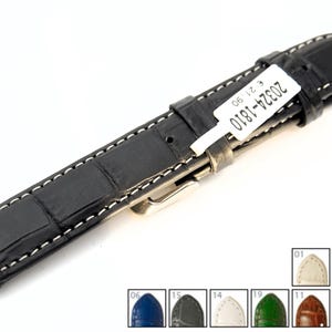 Beautiful Genuine Leather Watch Band - Bonflair: LOUISIANA CHRONO - BLACK - Size 18 20 22 24 26 - German Made