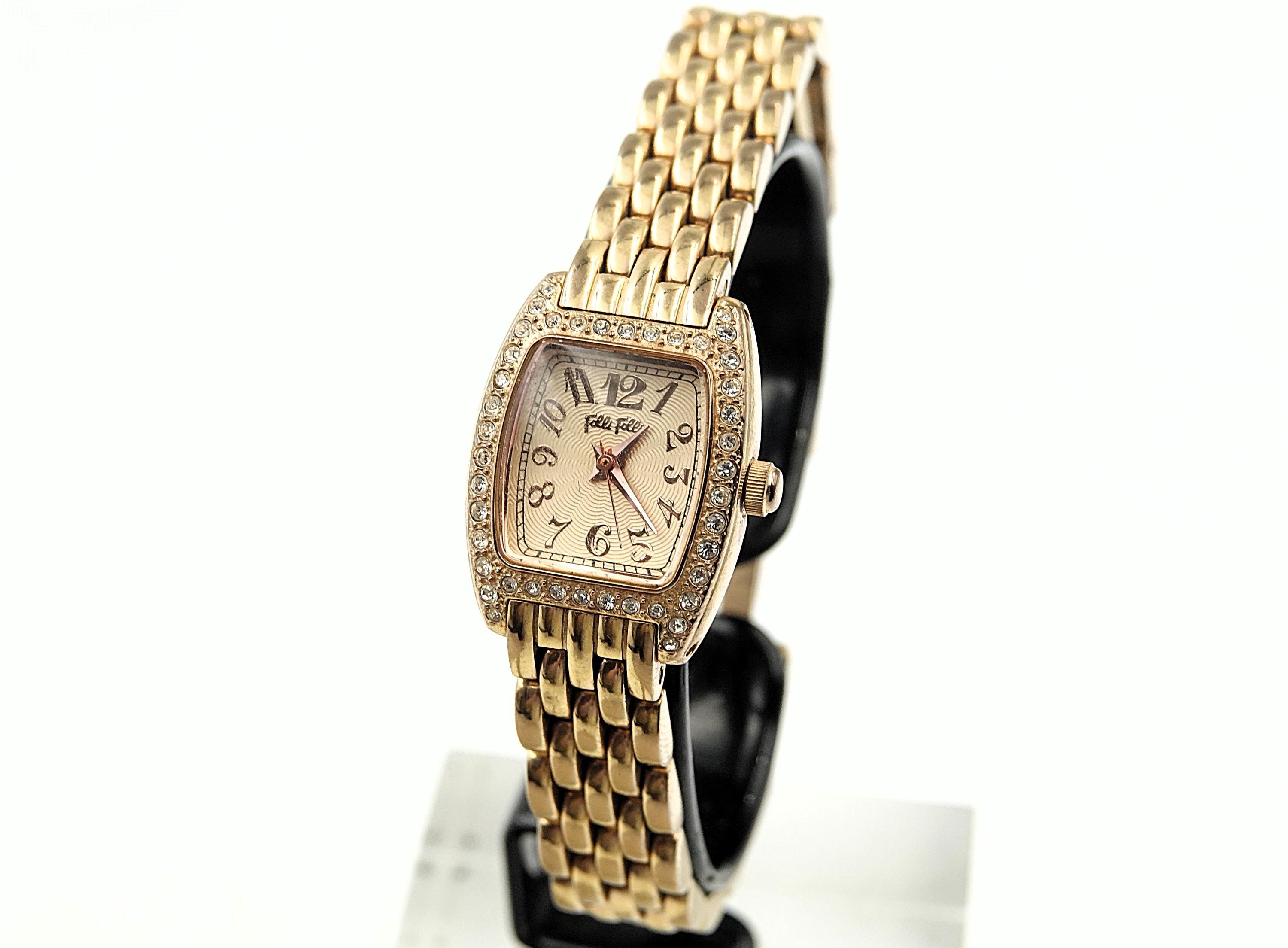 Folli Follie Watches Gold clear Woman Authentic Used Folli Follie Women Analog Wristwatches for sale | eBay main image 2