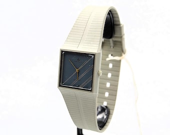 Beautiful Rare REYBLAN SWISS Mens Dress Watch Tank Retro Grey - Retro - Quartz Running - New Old Stock Watch Retailer ( with tags )