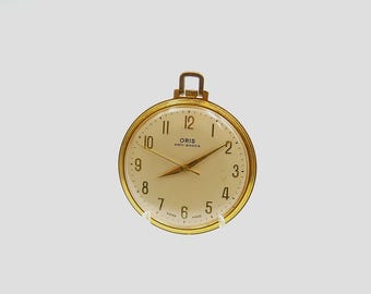 ORIS Men Anti-Shock POCKET WATCH - original - swiss made - running - 1960-69's - excelent condition - Cal. 712