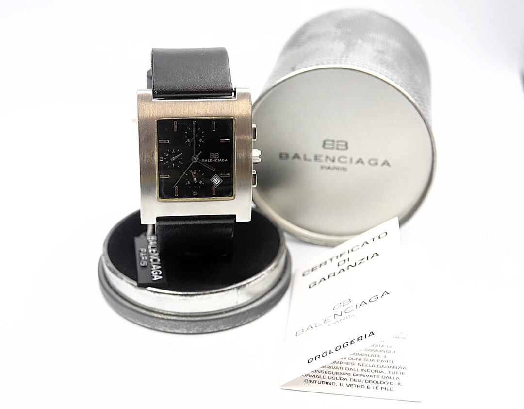 BALENCIAGA PARIS MEN Tank Chronograph - Full Set With Box (nos