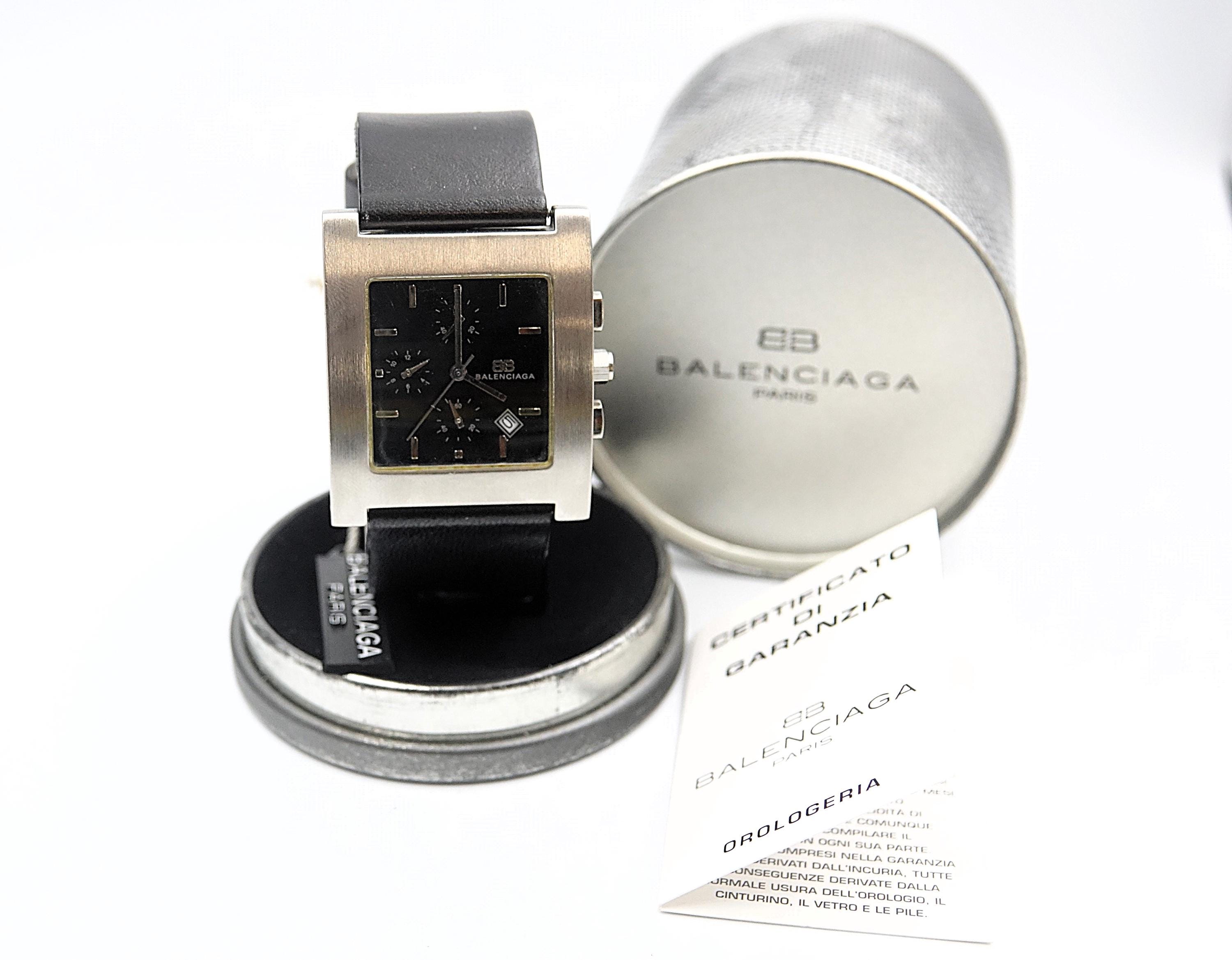 BALENCIAGA PARIS MEN Tank Chronograph - Full Set With Box (nos