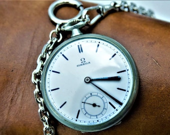 Reloj de bolsillo vintage OMEGA de cuerda manual para hombre - 720174 - original - funcionando - excelente estado